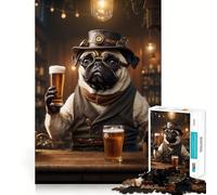 Puzzle Steampunk Bière Artisanale Carlin 1000 Pièces Cadeau Adulte Jeu de Réflexion Attente du Moment Design Amusant et Silencieux Assemblage Cadeau Exquis 38x52cm