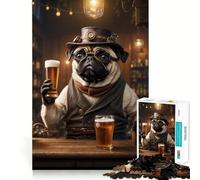Puzzle Steampunk Bière Artisanale Carlin pour Adultes 1000 Pièces Améliore la Mémoire Soulage Le Stress Bords Lisse 38x26cm