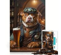 Puzzle Steampunk Bière Pitbull 1000 pièces pour Adolescents, Jeu d'exercice Mental, Relaxation, Assemblage, liste de souhaits du Père Noël 38x52cm