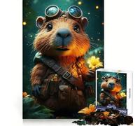 Puzzle Steampunk Castor avec Fleur 1000 Pièces pour Adultes Jeu de Réflexion Décoration Murale Calme et Détente 38x26cm