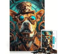 Puzzle Steampunk Chien 1000 Pièces pour Adultes Jeu de Logique et de Précision pour Une Utilisation Intérieure 50x75cm