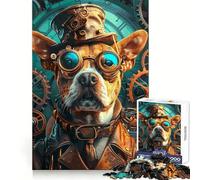 Puzzle Steampunk Chien pour Adultes, 1000 Pièces, Jeu de Réflexion, Design Détente et Cadeau de Saison 38x26cm