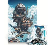 Puzzle Steampunk Cité dans Le Ciel 1000 pièces pour Adolescents, Jeu de logique, léger et Relaxant, découpe précise, Cadeau Classique 38x26cm