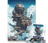 Puzzle Steampunk Cité dans Le Ciel 1000 pièces pour Adolescents, Jeu de logique, léger et Relaxant, découpe précise, Cadeau Classique 38x26cm