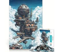 Puzzle Steampunk Cité dans Le Ciel 1000 pièces pour Adolescents, Jouet Stimulant la logique et apaisant, œuvre d'art de qualité supérieure à Collectionner 38x52cm
