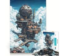 Puzzle Steampunk Cité dans Le Ciel 1000 pièces, Puzzle pour Adultes, Jeu de réflexion, Divertissement partagé, découpe de précision, œuvre d'art 50x75cm