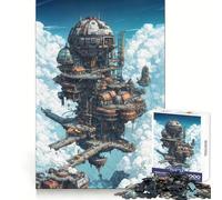 Puzzle Steampunk Cité dans Le Ciel 1000 pièces, Puzzle pour Adultes, Jeu de réflexion, Divertissement partagé, découpe de précision, œuvre d'art 50x75cm