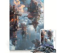 Puzzle Steampunk City Fantasy de 1000 pièces pour Adolescents Souvenirs, Amélioration, Esprit Calme, Découpe Claire, Pièce de Collection 38x26cm