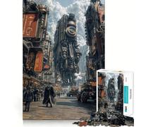 Puzzle Steampunk de 1000 pièces représentant Un Paysage Urbain avec des Structures mécaniques idéal pour Les Adolescents Jeu de logique Fine Passe-Temps Calme pièce de Collection aux Bords Nets