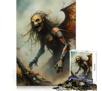 Puzzle Steampunk Démon Ailé pour Adolescents 1000 Pièces Jeu de Réflexion Activité à Domicile Découpe Précise Décoration Murale 38x26cm