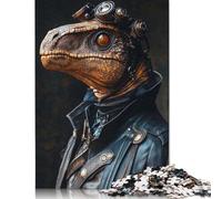 Puzzle Steampunk Dinosaure Cool 500 Pièces - Puzzle en Bois pour Adultes et Adolescents 18+ - Cadeau d'anniversaire - 500 pièces (52x38cm)