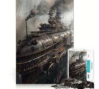 Puzzle Steampunk Dirigeable 1000 Pièces pour Adolescents Améliore la Mémoire et Loisirs Découpe Solide Cadeau de Père Noël 50x75cm