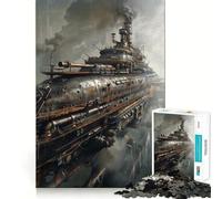 Puzzle Steampunk Dirigeable 1000 Pièces pour Adultes Jeu de Logique Aiguisée Loisirs à Domicile Découpe Précise 38x52cm
