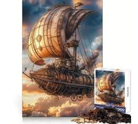 Puzzle Steampunk Dirigeable 1000 Pièces pour Adultes Jeu de Logique Aiguisée Loisirs à Domicile Découpe Précise 50x75cm