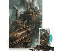 Puzzle Steampunk Dirigeable 1000 Pièces pour Adultes Jeu de Réflexion et de Calme Décoration Murale aux Découpes Épurées 50x75cm
