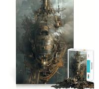 Puzzle Steampunk Dirigeable pour Adolescents 1000 Pièces Casse-tête Méditatif, Amusant et Paisible 50x75cm