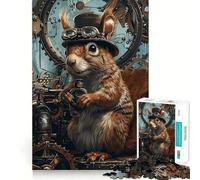 Puzzle Steampunk Écureuil 1000 Pièces pour Adultes Jeu de Logique Aiguë Loisirs à Domicile Découpe Précise 50x75cm