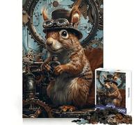 Puzzle Steampunk Écureuil 1000 Pièces pour Adultes Jeu de Logique Aiguë Loisirs à Domicile Découpe Précise 50x75cm