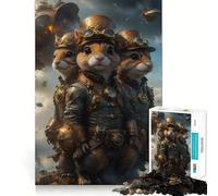 Puzzle Steampunk Écureuils Volants pour Adolescents 1000 Pièces Jeu de Réflexion Attrait Ludique et Amusant 38x52cm