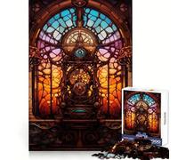 Puzzle Steampunk Église Tachetée, 1000 Pièces, Jeu de Logique, Lien Familial, Découpe de Précision, Surprise Chaleureuse 38x52cm
