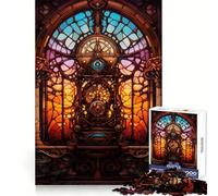 Puzzle Steampunk Église Tachetée pour Adultes 1000 Pièces Casse-tête Réfléchissant Relaxant et Amusant Assemblage d'image Surprise Chaude 50x75cm
