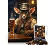 Puzzle Steampunk Faune Bière Artisanale 1000 Pièces pour Adolescents Jeu de Logique Découpe Précise Cadeau Classique 38x26cm