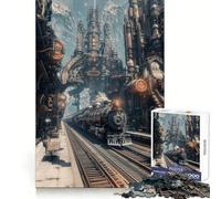 Puzzle Steampunk Gare de Train 1000 Pièces pour Adolescents Souvenirs, Amélioration, Esprit Calme, Découpe Claire, Œuvre d'art à Collectionner 38x26cm