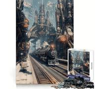 Puzzle Steampunk Gare pour Adultes 1000 Pièces Améliore la Mémoire Calme et Agréable Objet de Collection aux Bords Nets 50x75cm