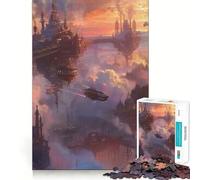 Puzzle Steampunk Gratte-Ciel 1000 pièces pour Adolescents Jeu de logique Solide Découpe de précision pour Les vœux du Père Noël 38x52cm
