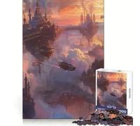 Puzzle Steampunk Gratte-Ciel 1000 pièces pour Adolescents Jeu de logique Solide Découpe de précision pour Les vœux du Père Noël 38x52cm