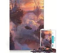 Puzzle Steampunk Gratte-Ciel 1000 Pièces pour Adolescents Se Remémorer, Améliorer, Détendre l'esprit, Pièce d'art Fine et Claire 38x26cm