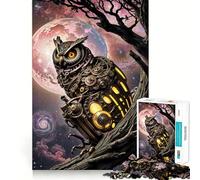 Puzzle Steampunk Hibou dans l'espace 1000 Pièces Cadeau pour Adultes Jeu de Logique Fine Loisirs Doux Bords Soignés Joli Cadeau 50x75cm