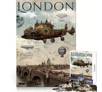 Puzzle Steampunk Londres 1000 pièces pour Adolescents Jeu Intelligent pour Partager Un Moment de complicité Assemblage d'une œuvre d'art 50x75cm