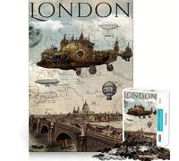 Puzzle Steampunk Londres 1000 pièces pour Adolescents, Jouet Anti-Stress, découpe Nette, liste de souhaits du Père Noël 38x26cm