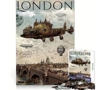 Puzzle Steampunk Londres 1000 pièces pour Adolescents, Jouet Anti-Stress, découpe Nette, liste de souhaits du Père Noël 38x26cm