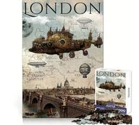 Puzzle Steampunk Londres pour Adolescents 1000 pièces, activité de réflexion à Domicile, Bords précis, Cadeau Festif 38x52cm