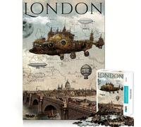 Puzzle Steampunk Londres pour Adolescents 1000 pièces, activité de réflexion à Domicile, Bords précis, Cadeau Festif 38x52cm