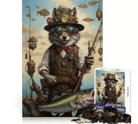 Puzzle Steampunk Loup Pêcheur 1000 Pièces pour Adultes Jeu de Réflexion Intelligent, Silencieux et Amusant Découpe Précise Cadeau Spécial 50x75cm