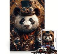 Puzzle Steampunk Panda Animal 1000 Pièces pour Adolescents Jeu Intelligent et Moment de Partage Assemblage d'image Œuvre d'art 50x75cm