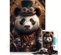 Puzzle Steampunk Panda Animal 1000 Pièces pour Adolescents Jeu Intelligent et Moment de Partage Assemblage d'image Œuvre d'art 50x75cm