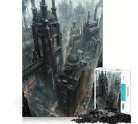 Puzzle Steampunk Paysage Urbain 1000 Pièces pour Adolescents Jeu Intelligent Passe-Temps à la Maison Découpe Précise Cadeau Attentionné 50x75cm