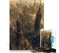 Puzzle Steampunk Paysage Urbain pour Adultes 1000 Pièces Jeu de Réflexion Amusant à Jouer Ensemble Découpe de Précision Cadeau Unique 38x52cm