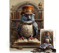 Puzzle Steampunk Pigeon Intelligent 1000 Pièces pour Adolescents Jeu de Réflexion Intelligente Cadeau de Noël Idéal pour Un Amusement Paisible Découpe Fine 38x52cm