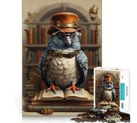 Puzzle Steampunk Pigeon Intelligent 1000 Pièces pour Adolescents Jeu de Réflexion Intelligente Cadeau de Noël Idéal pour Un Amusement Paisible Découpe Fine 38x52cm