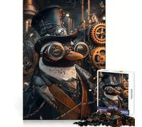 Puzzle Steampunk Pingouin Animal 1000 Pièces pour Adolescents Jouet Intelligent et Ludique Cadeau de Noël Idéal 38x52cm