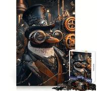 Puzzle Steampunk Pingouin Animal 1000 Pièces pour Adultes et Adolescents Stimulation de la Mémoire et Détente Idée Cadeau de Noël 50x75cm