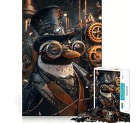 Puzzle Steampunk Pingouin Animal 1000 Pièces pour Adultes et Adolescents Stimulation de la Mémoire et Détente Idée Cadeau de Noël 50x75cm