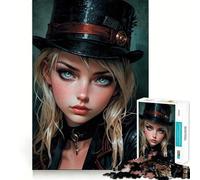 Puzzle Steampunk Portrait de Femme pour Adolescents, 1000 Pièces, Jeu de Réflexion, Activité à Domicile, Découpe de Précision, Décoration Murale 38x52cm