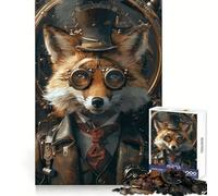Puzzle Steampunk Renard Animal pour Adolescents 1000 Pièces Jeu de Logique Fine Passe-Temps Calme Pièce de Collection Art Bordure Soigneuse 38x26cm