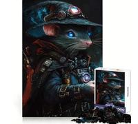 Puzzle Steampunk Souris Magicien 1000 Pièces pour Adultes Jeu de Logique Aiguë Loisirs à Domicile Découpe Précise 38x52cm